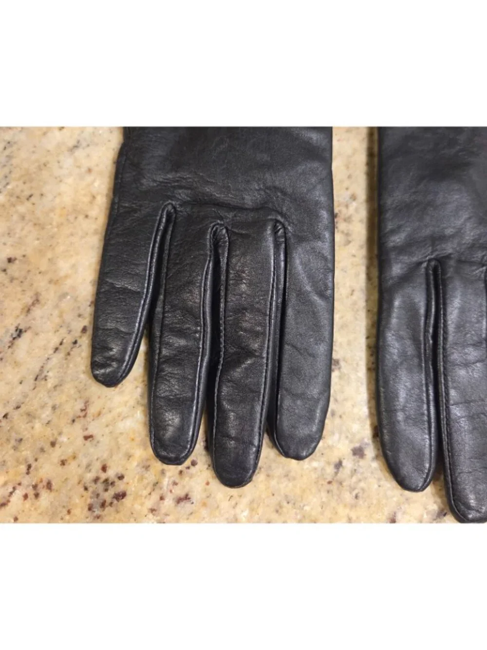 Merona Women's M/L Black Soft Leather Gloves Animal Print Lined